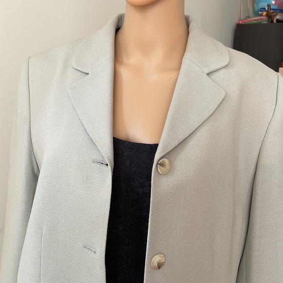 Beautiful Pastel Green 100% Wool Lightweight Blazer Suit Separates Size 10 - Picture 3 of 11